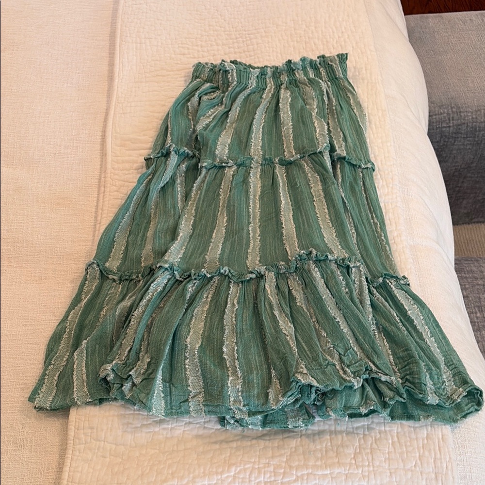 Tuckernuck Mint Green Tiered A-Line Maxi Skirt - Picture 3 of 3
